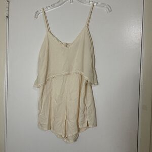 REVOLVE Cleobella peach lace trim tank sleeveless romper size Small